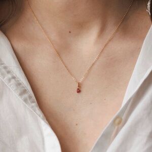 NWT GLDN Sterling Silver Aura Enamel Auburn January Birthstone Heart Charm